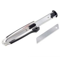 Нож Aluminist, 25 мм, серебристый алюминиевый корпус, 3 лезвия, автофиксация TAJIMA AC700SB