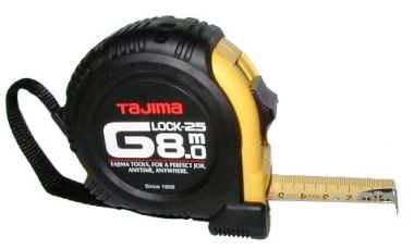 Рулетка G LOCK 8м/25мм, цвет черно-желтый TAJIMA G5P80MT ― TAJIMA SHOP