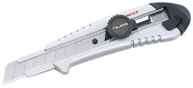 Нож TAJIMA Aluminist, 18 мм, серебристый алюминиевый корпус, 3 лезвия AC501SB ― TAJIMA SHOP
